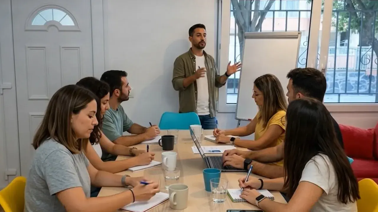 Sesión de trabajo en el despacho de Punto de Encontro en A Coruña